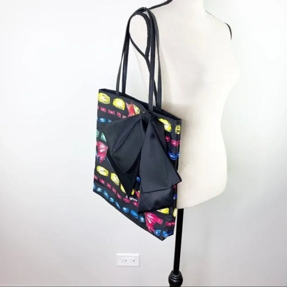 Brighton Take a Beau Black Large Bow Tote Bag Shopper Handbag Purse‎